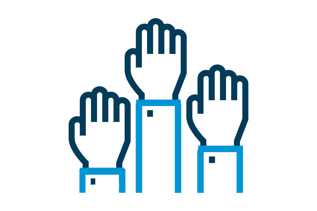 icon of several hands raised