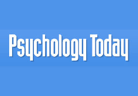 Blue logo with white text reading "Psychology Today"